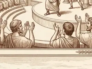plaudō, numbered 14 on an engraved plate