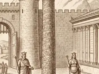 monumentum, numbered 6 on an engraved plate