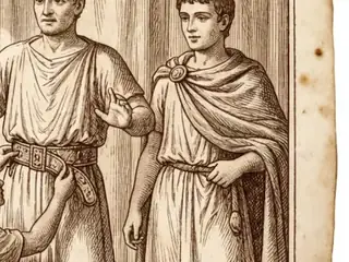 chlamys, numbered 5 on an engraved plate